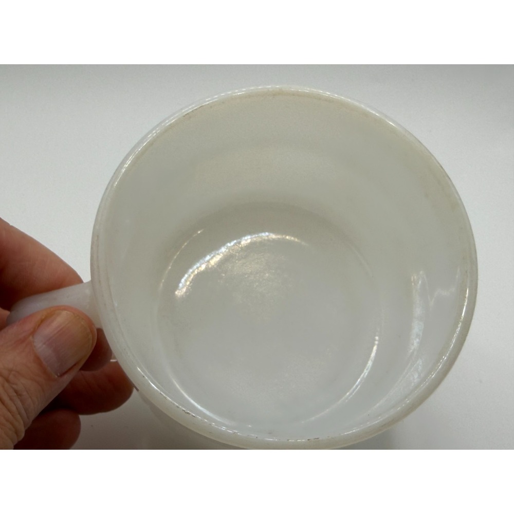 Federal Vintage Set of 2 White Glass Milk Glass Coffee Cups - Picture 10 of 10